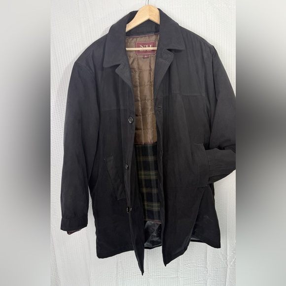 Newport Harbor Men’s L Chore coat Jacket Black Barn Canvas Ranch Zip Out Liner - Picture 11 of 17